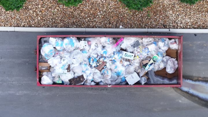 Pixel-accurate segmentation masks on waste items in a bin