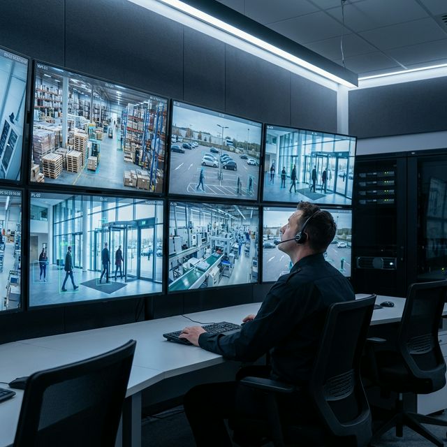 Multiple camera types connected to a central AI processing hub